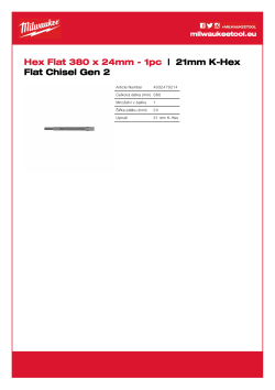 MILWAUKEE Plochý sekáč s upínací stopkou Hex 21 mm 4932479214 A4 PDF
