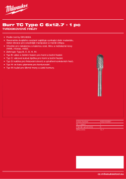 MILWAUKEE Fréza TC typ C 6x12,7 mm - 1 ks 4932493987 A4 PDF