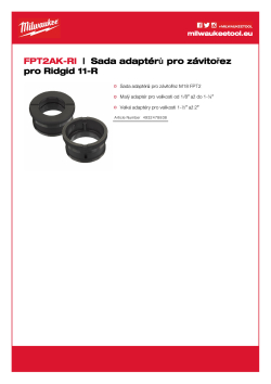 MILWAUKEE Sada adaptérů pro závitořez pro Ridgid 4932478838 A4 PDF