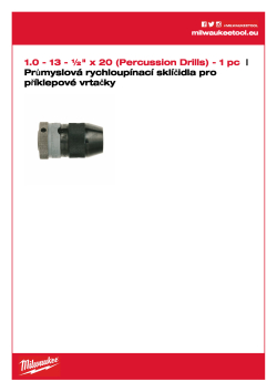 MILWAUKEE Průmyslové bezklíčové sklíčidlo pro síťové vrtačky 4932364266 A4 PDF
