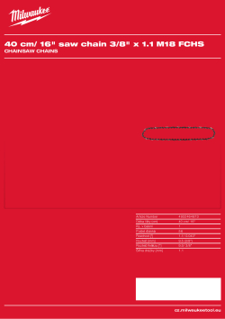 MILWAUKEE 40 cm/ 16˝ pilový řetěz ⅜ ˝ x 1,1 mm 4932464873 A4 PDF