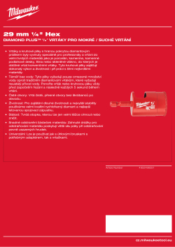 MILWAUKEE Diamond Max wet drill bits 4932498351 A4 PDF