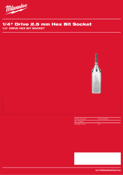 MILWAUKEE ¼″ šestihranný nástrčný klíč 2,5 mm 4932480824 A4 PDF