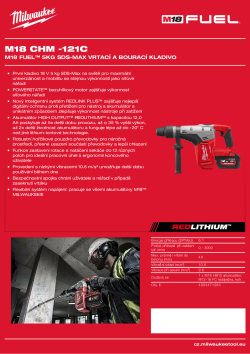 MILWAUKEE M18 FUEL™ 5kg SDS-Max vrtací a bourací kladivo 4933471284 A4 PDF