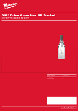 MILWAUKEE ⅜″ šestihranný nástrčný klíč 6 mm 4932480833 A4 PDF
