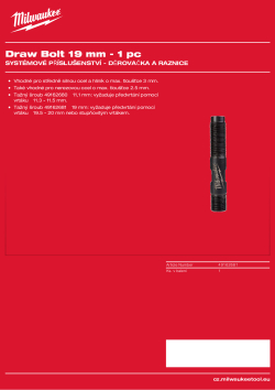 MILWAUKEE Tažný šroub 19 mm (¾″) 49162681 A4 PDF