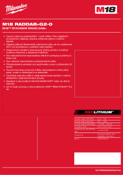 MILWAUKEE M18™ stavební rádio DAB+ 4933492344 A4 PDF