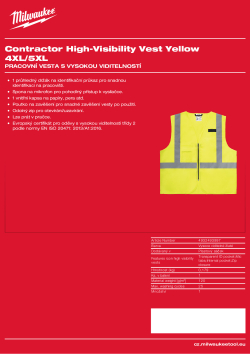 MILWAUKEE Pracovní vesta s vysokou viditelností žlutá 4XL/5XL 4932493997 A4 PDF