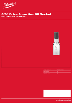MILWAUKEE ⅜″ šestihranný nástrčný klíč 9 mm 4932480836 A4 PDF