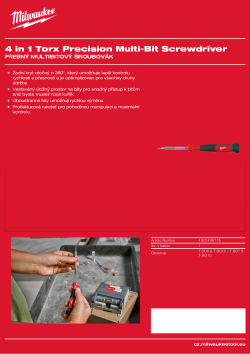 MILWAUKEE Přesný multibitový šroubovák Torx 4 v 1 4932498175 A4 PDF
