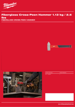 MILWAUKEE Sklolaminátové kladivo s křížovým nosem 1,13kg / 2.5 lbs 4932498306 A4 PDF