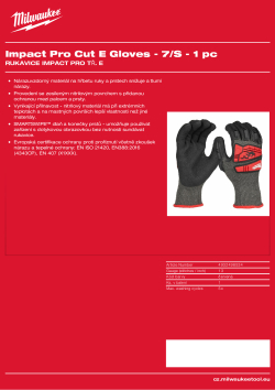 MILWAUKEE Rukavice Impact Pro tř. E 7/S 4932498534 A4 PDF