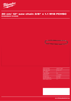MILWAUKEE 30 cm/ 12˝ pilový řetěz ⅜ ˝ x 1,1 mm 4932471385 A4 PDF