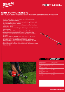 MILWAUKEE M18 FUEL™ set pohonné hlavy a nástavcem strunová sekačka 4933492663 A4 PDF