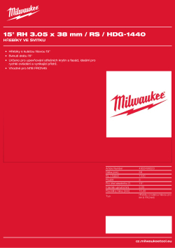 MILWAUKEE 15°RH 3,05x38mm/RS/HDG-1440k ks 4932499323 A4 PDF
