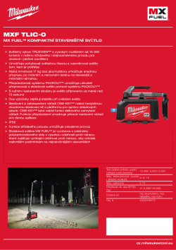MILWAUKEE MX FUEL™ kompaktní staveništní světlo 4933498075 A4 PDF
