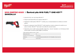 MILWAUKEE Šavlová pila M18 FUEL™ ONE-KEY™ SAWZALL® 4933478294 A4 PDF