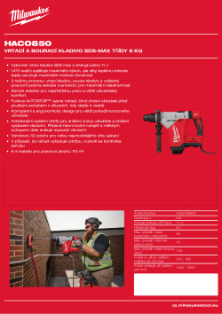MILWAUKEE Vrtací a bourací kladivo SDS-Max třídy 8 kg 4933498603 A4 PDF