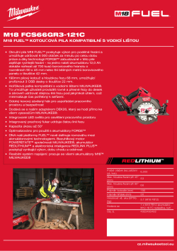 MILWAUKEE M18 FUEL™ kotoučová pila kompatibilní s vodicí lištou 4933493492 A4 PDF