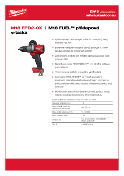 MILWAUKEE M18 FUEL™ příklepová vrtačka 4933464263 A4 PDF