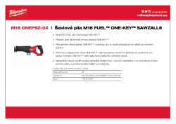 MILWAUKEE Šavlová pila M18 FUEL™ ONE-KEY™ SAWZALL® 4933478296 A4 PDF