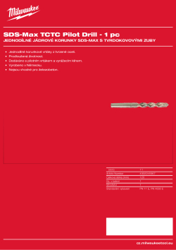 MILWAUKEE Středící vrták 4932245967 A4 PDF