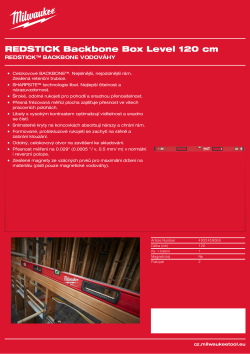 MILWAUKEE 120 cm nemagnetická vodováha 4932459068 A4 PDF
