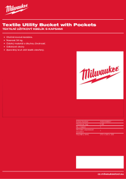 MILWAUKEE Textilní užitkový kbelík s kapsami 4932498657 A4 PDF