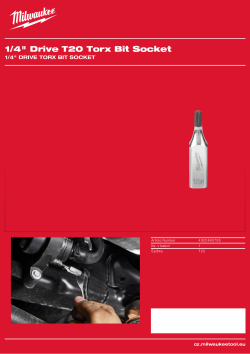 MILWAUKEE ¼″ torx nástrčný klíč T20 4932480795 A4 PDF