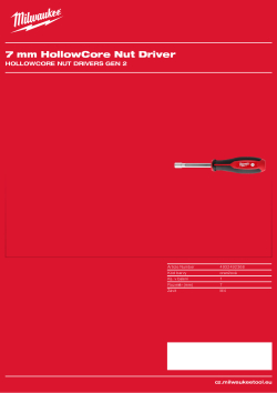 MILWAUKEE 7 mm HOLLOWCORE™ trubkový šroubovák 4932492368 A4 PDF