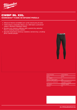 MILWAUKEE WORKSKIN™ funkční spodní prádlo černé 4932498293 A4 PDF