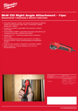 MILWAUKEE 12 × 11ks sada s pravoúhlým rázovým nástavcem SHOCKWAVE™ v balení pro vystavení na prodejně. 4932471274 A4 PDF