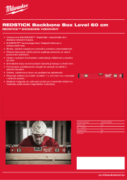 MILWAUKEE 60 cm nemagnetická vodováha 4932459062 A4 PDF