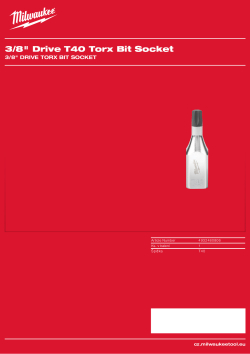 MILWAUKEE ⅜″ nástrčný klíč torx T40 4932480806 A4 PDF