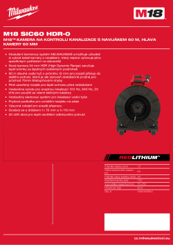 MILWAUKEE M18™ kamera na kontrolu kanalizace s navijákem 60 m, hlava kamery 60 mm 4933493954 A4 PDF