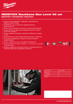 MILWAUKEE 40 cm nemagnetická vodováha 4932459060 A4 PDF