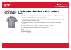 MILWAUKEE Lehké triko s krátkým rukávem WORKSKIN™ Performance - šedé 4933478198 A4 PDF