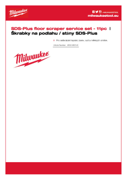 MILWAUKEE Náhradní list pro 4932352919 o tloušťce 1 mm 100x110 mm / upevňovací deska 98x54x1 mm / 3 x šrouby M8x20, 3 x matice M8 / 3 x podložky M8 4932480543 A4 PDF