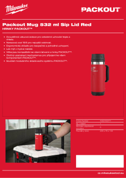 MILWAUKEE Hrnek PACKOUT™ s víčkem 532 ml červený 4932493471 A4 PDF