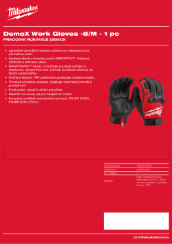 MILWAUKEE Pracovní rukavice DemoX 8/M 4932498487 A4 PDF
