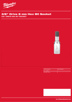 MILWAUKEE ⅜″ šestihranný nástrčný klíč 8 mm 4932480835 A4 PDF