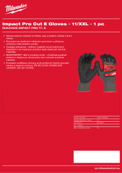 MILWAUKEE Rukavice Impact Pro tř. E 11/XXL 4932498538 A4 PDF