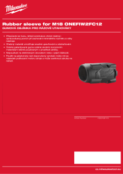 MILWAUKEE Gumová objímka pro M18 ONEFIW2FC12 4932498145 A4 PDF