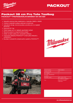 MILWAUKEE PACKOUT™ 38 cm profesionální brašna na nářadí 4932498634 A4 PDF