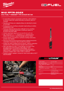 MILWAUKEE M12 FUEL™ INSIDER™ průchozí ráčna 4933499411 A4 PDF
