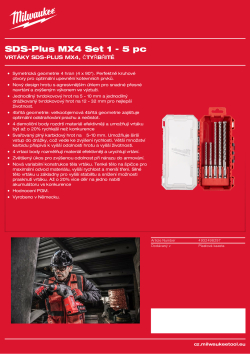 MILWAUKEE Sada vrtáků SDS-Plus MX4 5 ks 4932498297 A4 PDF