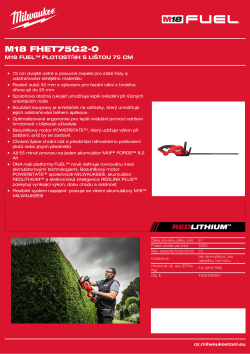 MILWAUKEE M18 FUEL™ plotostřih s lištou 75 cm 4933498387 A4 PDF