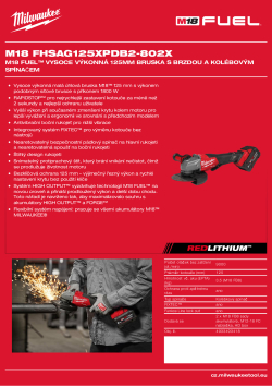 MILWAUKEE M18 FUEL™ vysoce výkonná 125mm bruska s brzdou a kolébovým spínačem 4933493418 A4 PDF