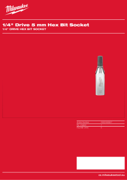 MILWAUKEE ¼″ šestihranný nástrčný klíč 5 mm 4932480827 A4 PDF