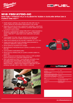 MILWAUKEE M18 FUEL™ pásová pila s hlubokým řezem a duálním spínačem s funkcí ONE-KEY™ 4933498311 A4 PDF